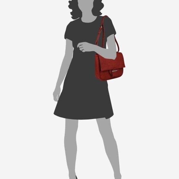 NWT orange coral Shoulder Bag crossbody pebble finish Vegan - Picture 4 of 7